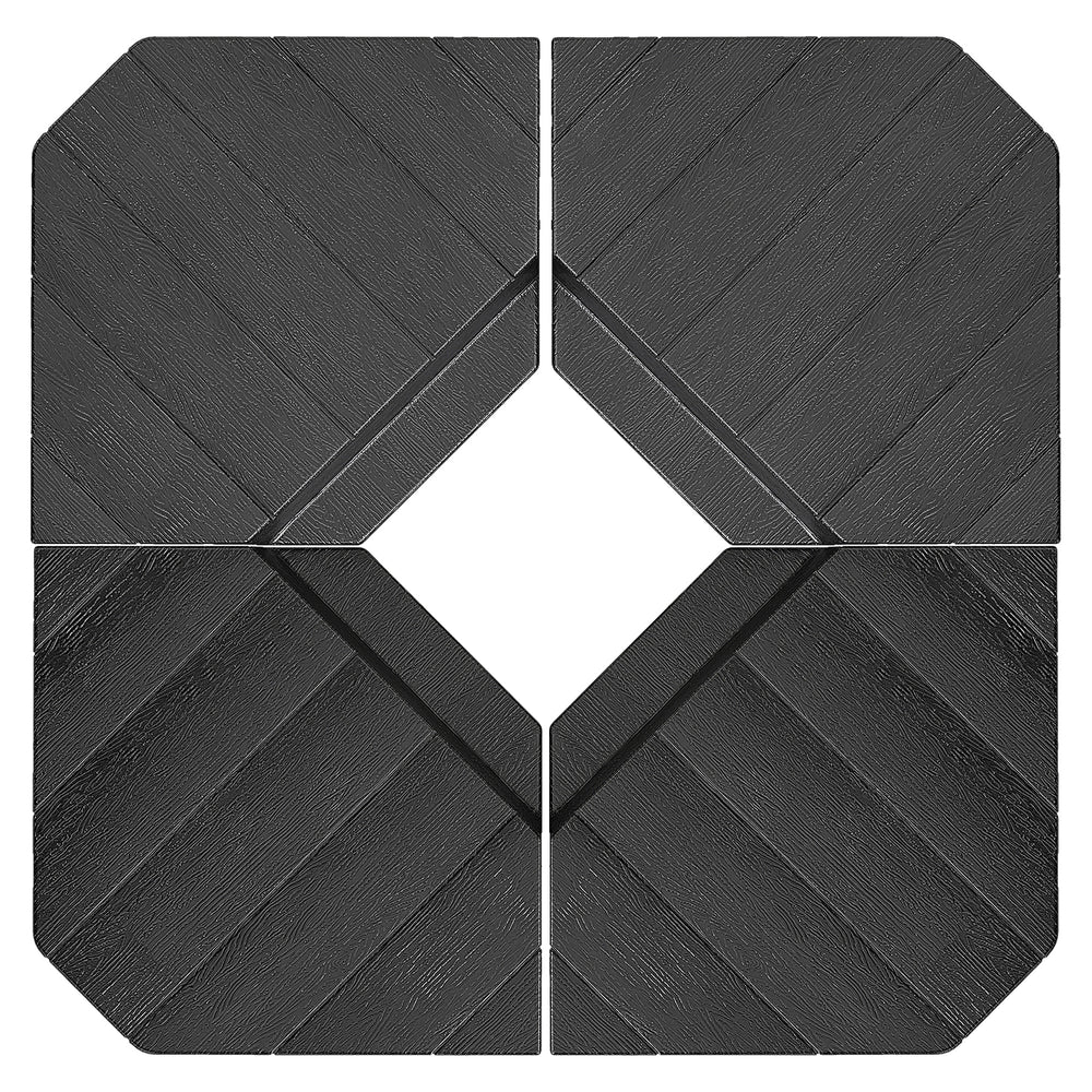 Outsunny Umbrella Weights for Cantilever Parasols, Set of 4 Heavy Duty Parasol Base Stand Weights, 80kg Sand or 60kg Water Filled, Black