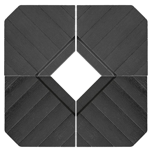 Outsunny Umbrella Weights for Cantilever Parasols, Set of 4 Heavy Duty Parasol Base Stand Weights, 80kg Sand or 60kg Water Filled, Black