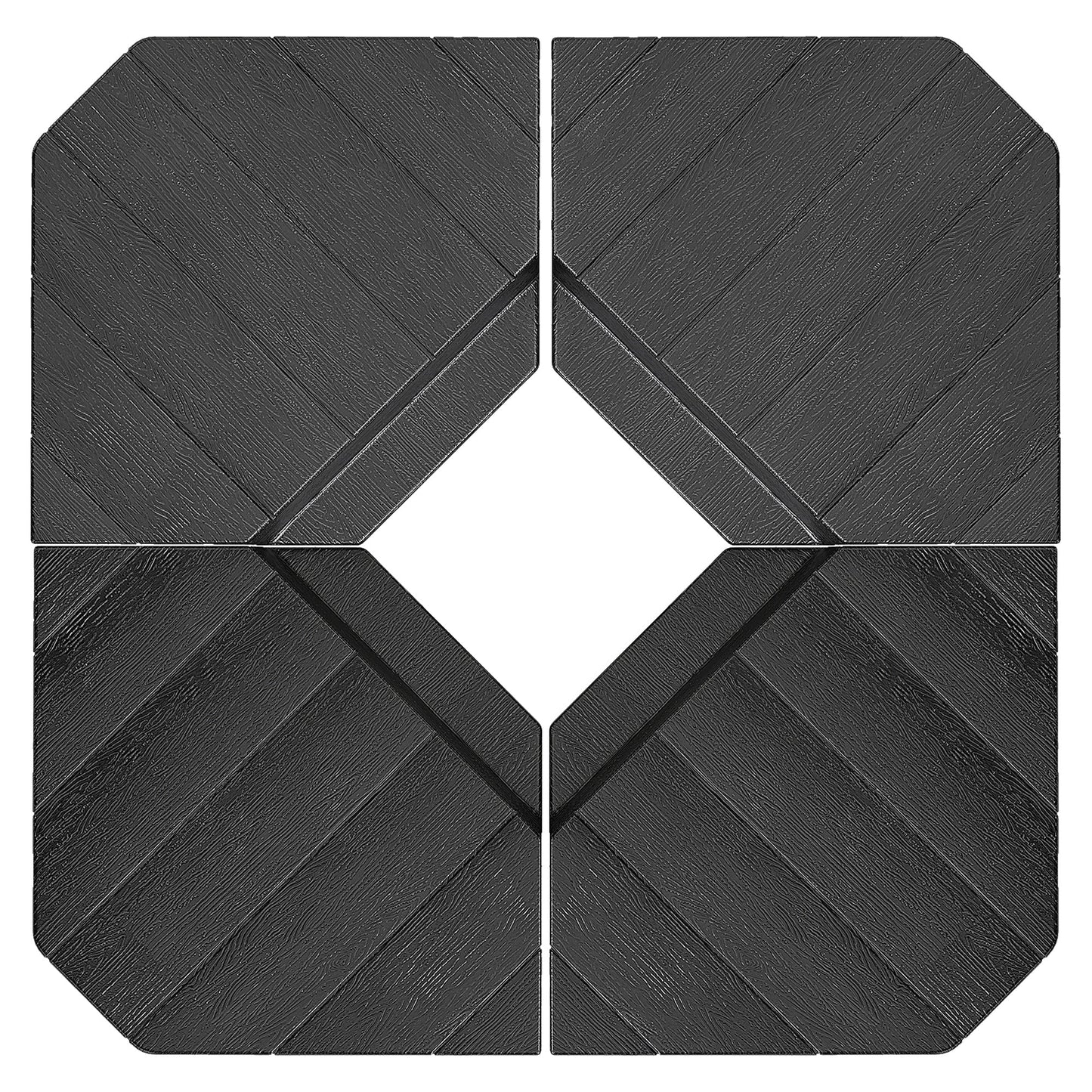 Outsunny Umbrella Weights for Cantilever Parasols, Set of 4 Heavy Duty Parasol Base Stand Weights, 80kg Sand or 60kg Water Filled, Black
