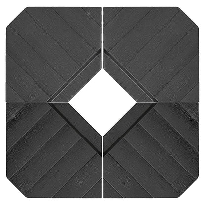 Outsunny Umbrella Weights for Cantilever Parasols, Set of 4 Heavy Duty Parasol Base Stand Weights, 80kg Sand or 60kg Water Filled, Black