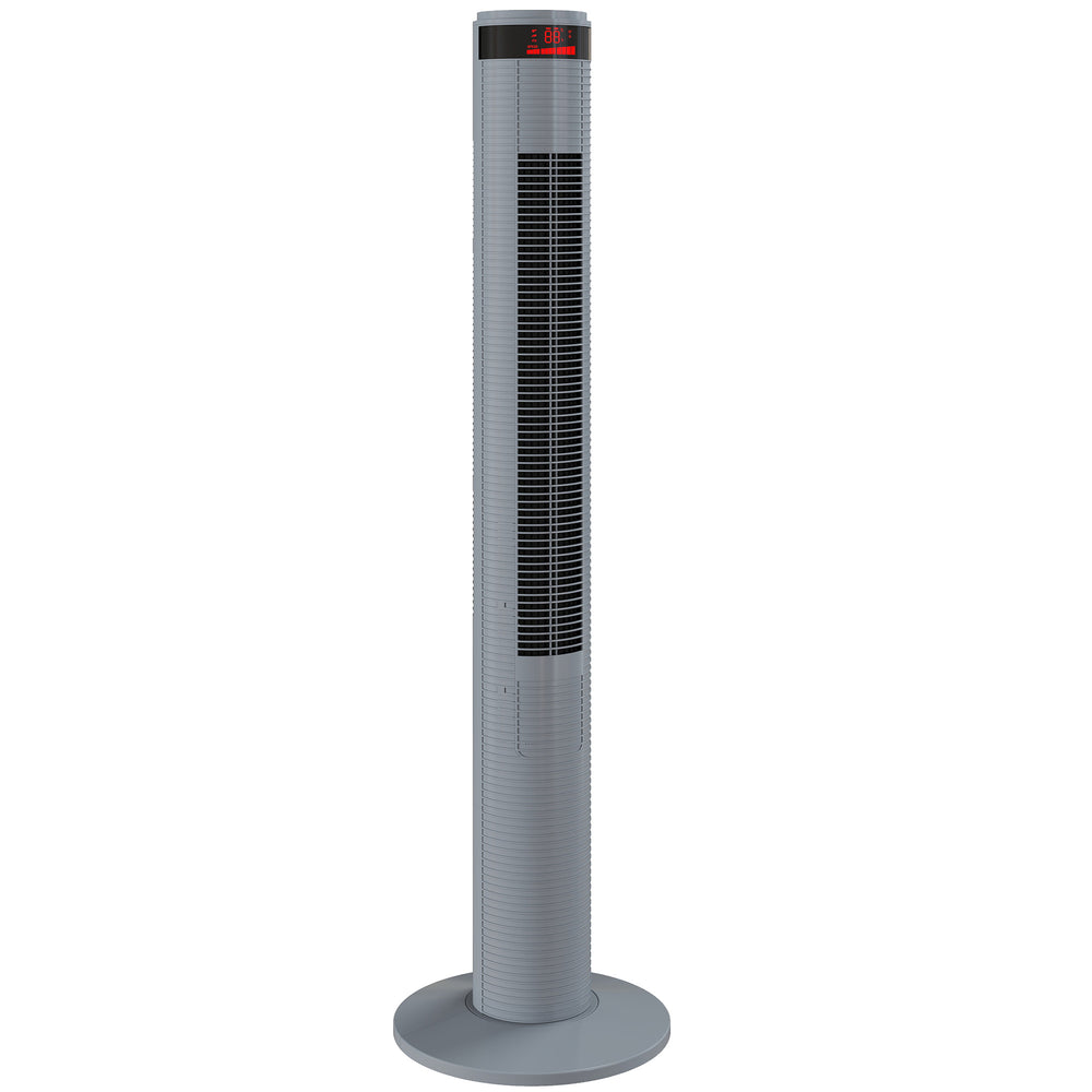 HOMCOM Oscillating Tower Fan Remote Control 3 Speed Modes Cooling Machine, Grey