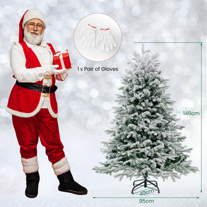 Pre-Lit Artificial Christmas Tree with PE PVC Branch Tips and Warm White LED Lights-4.5 ft