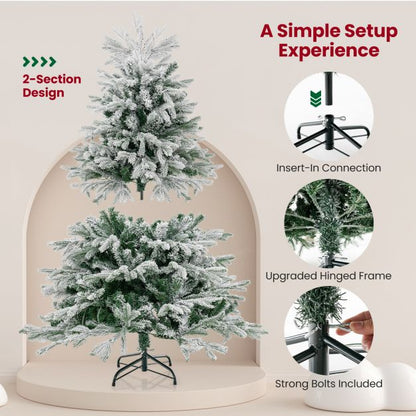 Pre-Lit Artificial Christmas Tree with PE PVC Branch Tips and Warm White LED Lights-4.5 ft