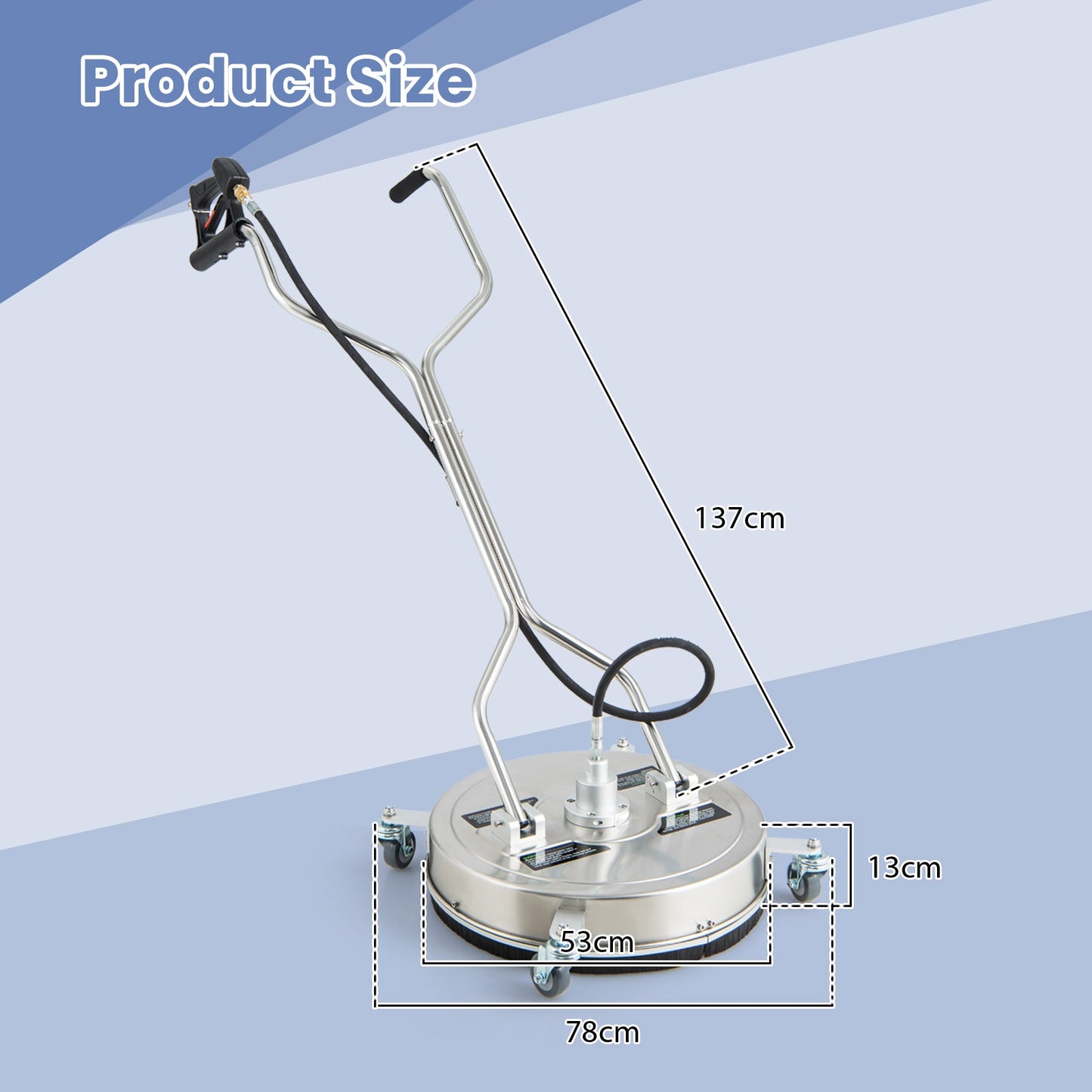 Pressure Washer Surface Cleaner with Casters Dual Handles