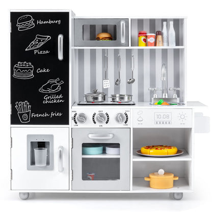 Pretend Play Kitchen for Kids with Utensils Aged 3+-Silver