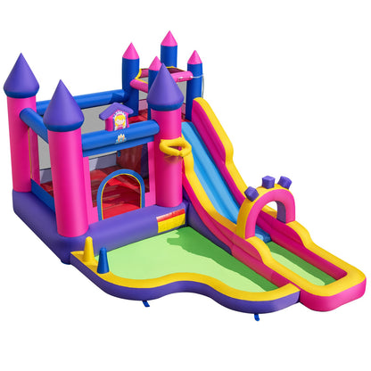 Princess Inflatable Water Slide with Long Slide and Splash Pool without Blower