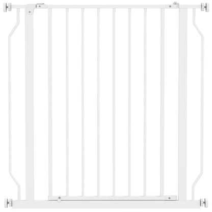 PawHut Extra Wide Dog Safety Gate, with Door Pressure, for Doorways, Hallways, Staircases - White