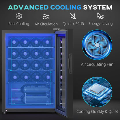 HOMCOM 20 Bottle 5-18√¢‚Äû∆í Countertop Wine Fridge - Black