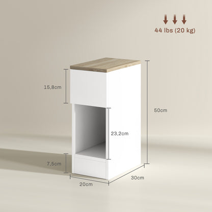 HOMCOM Set of Two Modern Storage Bedside Tables - White