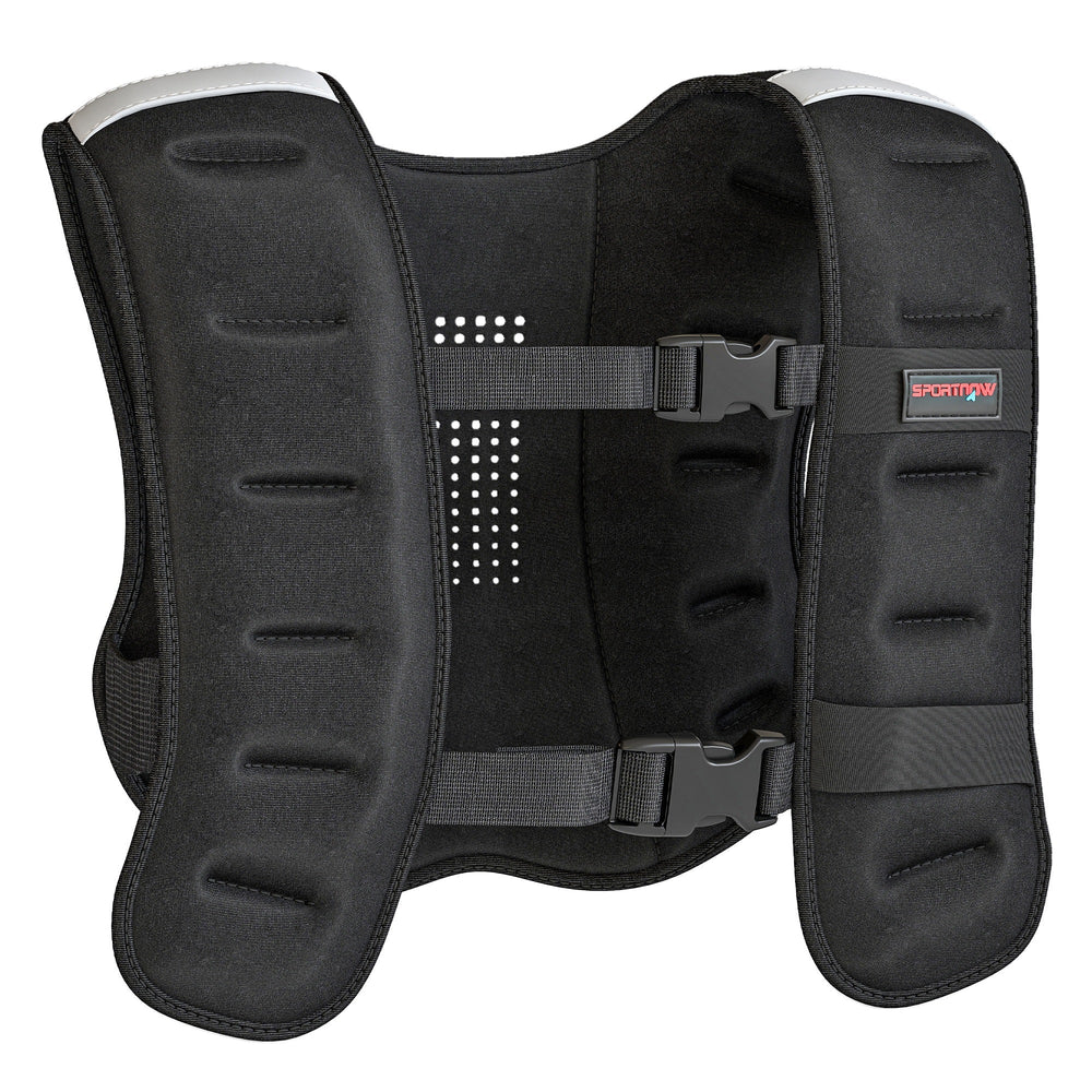SPORTNOW Weighted Vest, 10 kg Weight Vest with Adjustable Straps, Reflective Strips, Black
