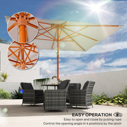 Outsunny 3 m Square Canopy Parasol - Grey