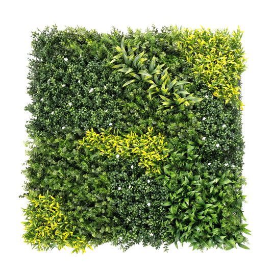 Outsunny Artificial Plant Wall Panel, 100x100 cm Artificial Grass Backdrop Wall, Green