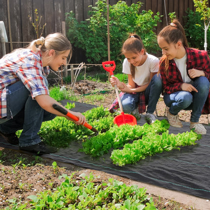 Outsunny 2m x 100m Heavy Duty Weed Control Membrane, Weed Membrane for Landscaping Driveway Gravel Artificial Grass Lawn Underlay, Black