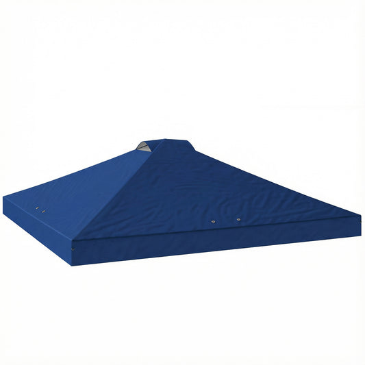 Outsunny Gazebo Roof Replacement UV50+ Waterproof Pop Up Canopy Cover with 8 Drainage Holes 3 x 3 m Blue