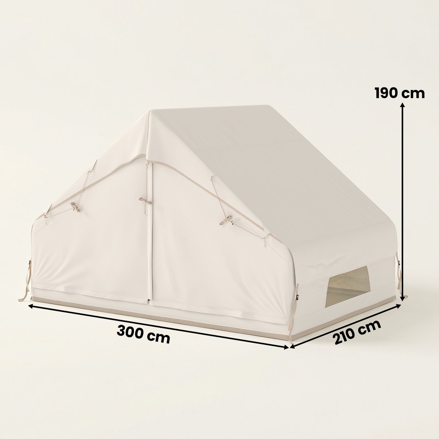 Outsunny Inflatable Tent Waterproof for Camping Blow Up Tent with Pump Carry Bag for 2-4 Person, Beige