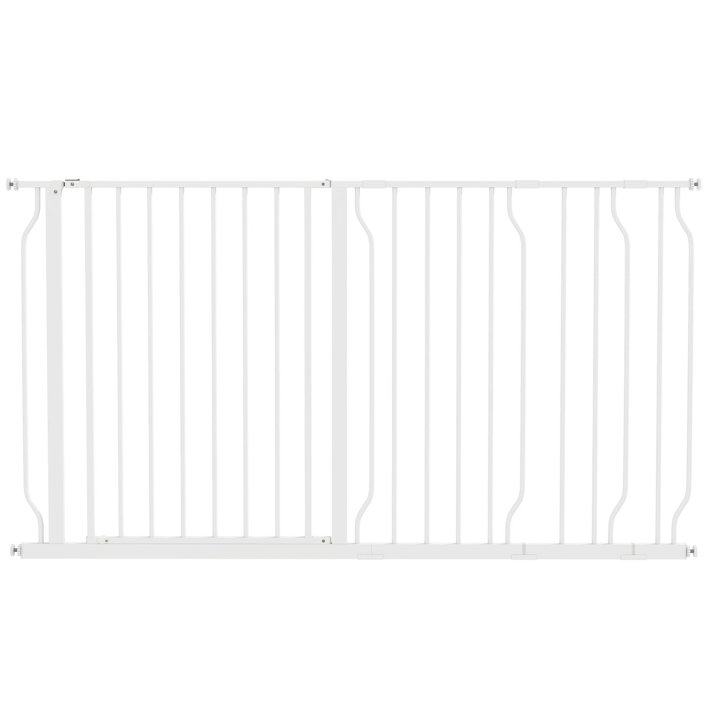 PawHut Extra Wide Dog Safety Gate, with Door Pressure, for Doorways, Hallways, Staircases - White