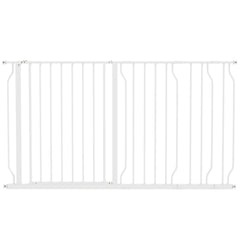PawHut Extra Wide Dog Safety Gate, with Door Pressure, for Doorways, Hallways, Staircases - White