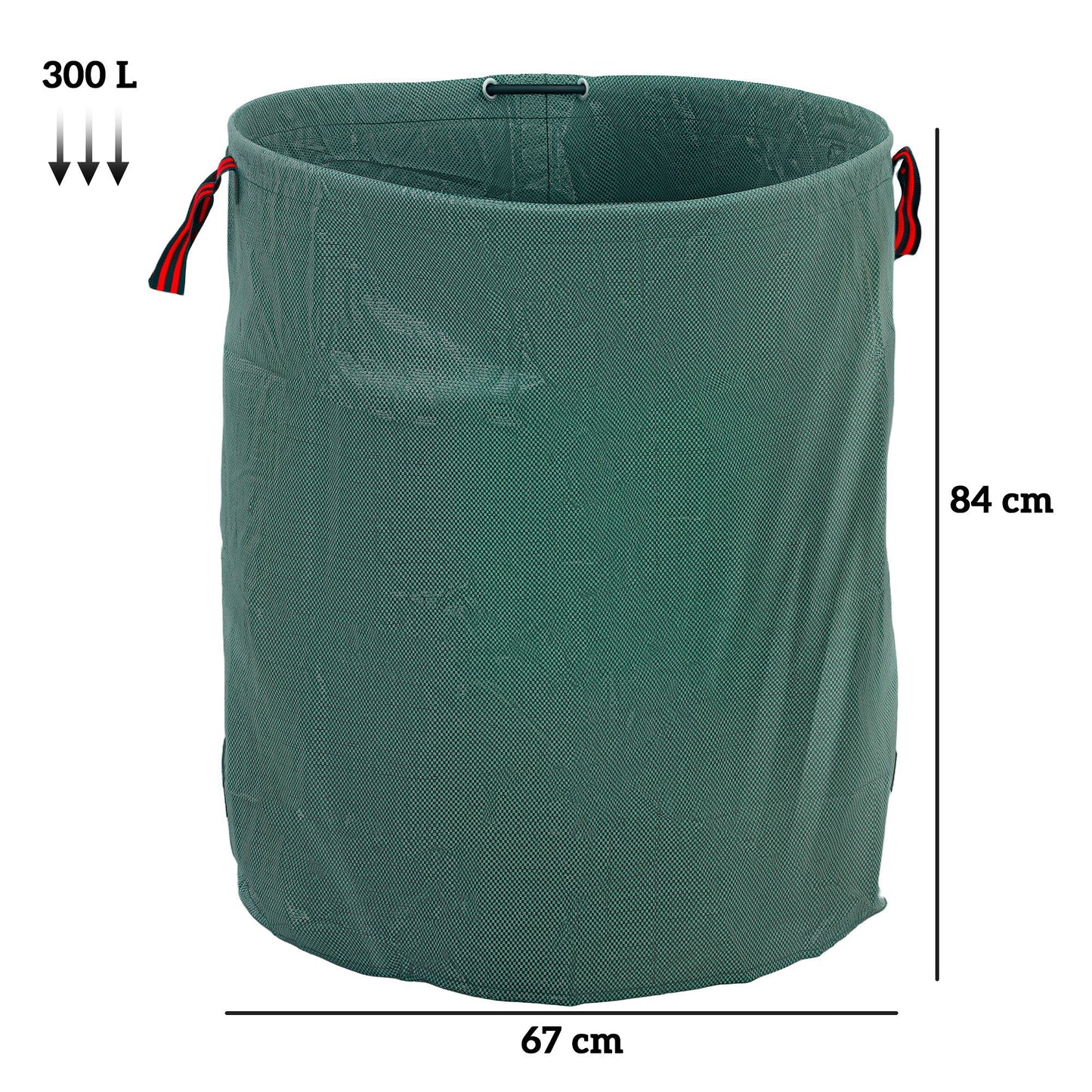 Outsunny Garden Waste Bags, 300L x 3 Heavy Duty Garden Bags, Foldable and Reusable Waste Sacks with Handles for Loading Leaf, Trash, Debris, Green
