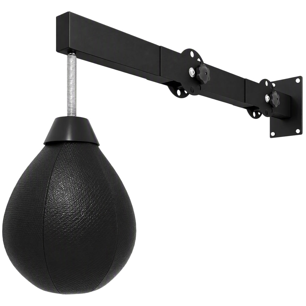 SPORTNOW Wall Mount Speed Bag, Height Adjustable Boxing Speed Bag with Manual Air Pump and Wrenches, Home Gym Workout Equipment