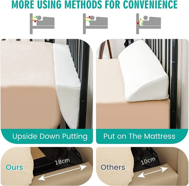 Full/Queen Size Bed Wedge Pillow with Side Pocket-Queen size