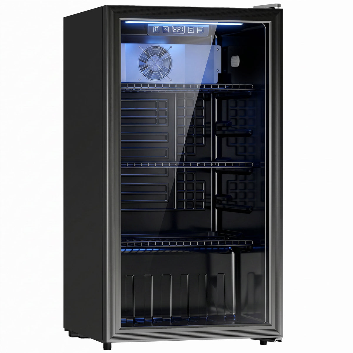 HOMCOM 90L Drinks Fridge, 139 Can Under Counter Freestanding Beer Fridge with LED Light