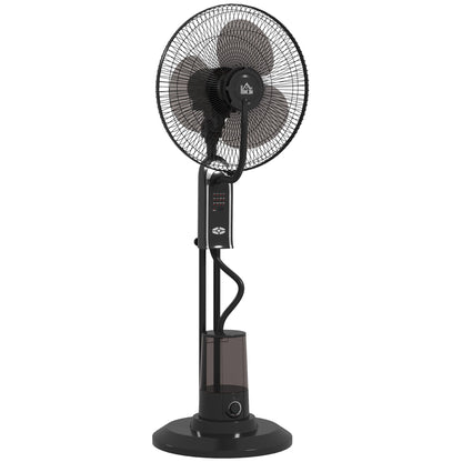 HOMCOM Pedestal Fan with Water Mist Spray, Spray Misting Fan with 70 Oscillation, Tilt Head, 3 Speeds, 3 Modes, Adjustable Mist, 3.2L Water Tank, for Home, 120 cm