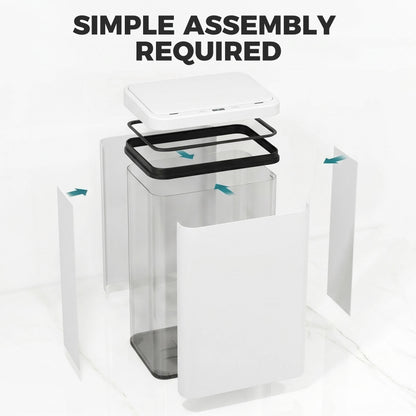 HOMCOM 40L Sensor Bin with Soft-Close Lid, Stainless Steel Automatic Touchless Motion Sensor Kitchen Bin, White