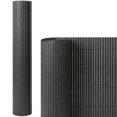 Outsunny 2Pcs Plastic Privacy Screening Fence, 1m x 5 m Waterproof Windbreak Fence, Dark Grey