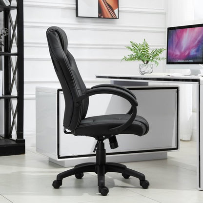 Racing Chair Gaming Sports Swivel PU Leather Office PC Height Adjustable- Black