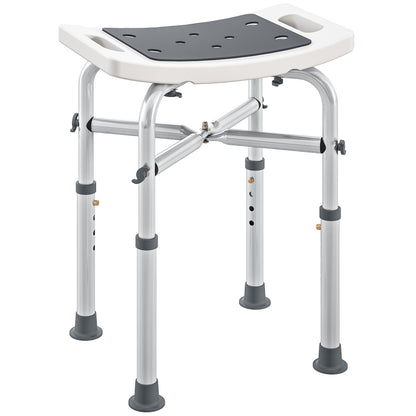 HOMCOM 44-51.5cm Aluminium Frame Shower/Bath Stool - Grey