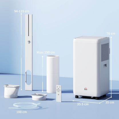 HOMCOM 12,000 BTU 5-in-1 Mobile Air Conditioner, 35mÂ² Radius - White