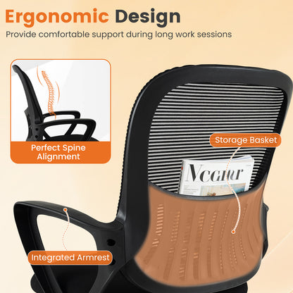 Reception Chairs Set of 2 with Breathable Mesh Back-Black