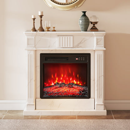 18 Inches Recessed Fireplace Heater with Remote Control and Adjustable Flame Colors
