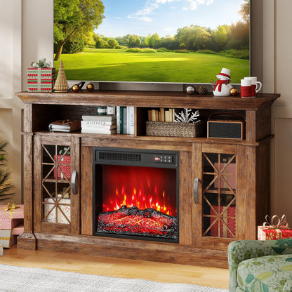 18 Inches Recessed Fireplace Heater with Remote Control and Adjustable Flame Colors