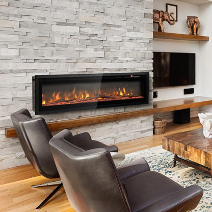 102/127 cm Wall Mounted Recessed Freestanding Electric Fireplace-Size 2