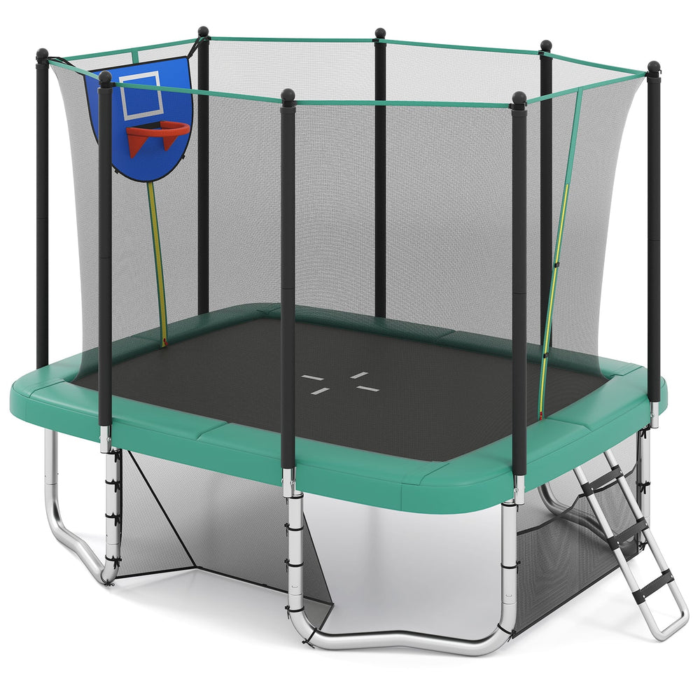 Rectangle Outdoor Trampoline 317 x 255 cm Backyard Trampoline-Green