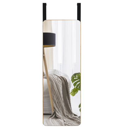 Rectangle Wall Mounted Mirror with Bamboo Frame and Round Corners-Natural