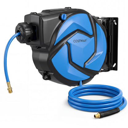 Retractable Air Hose Reel 14M + 1.5M Lead-in 10 mm Enclosed PVC Hose