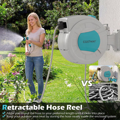 Retractable Garden Hose Reel Heavy Duty Water Hose for Patio