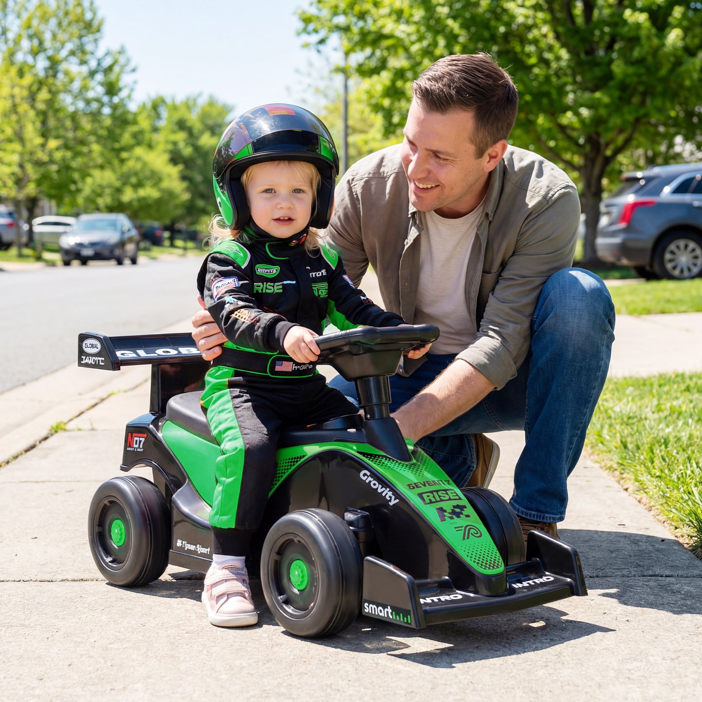 Ride on Car Toddler Sliding Car with 3 Songs Under-Seat Storage-Green
