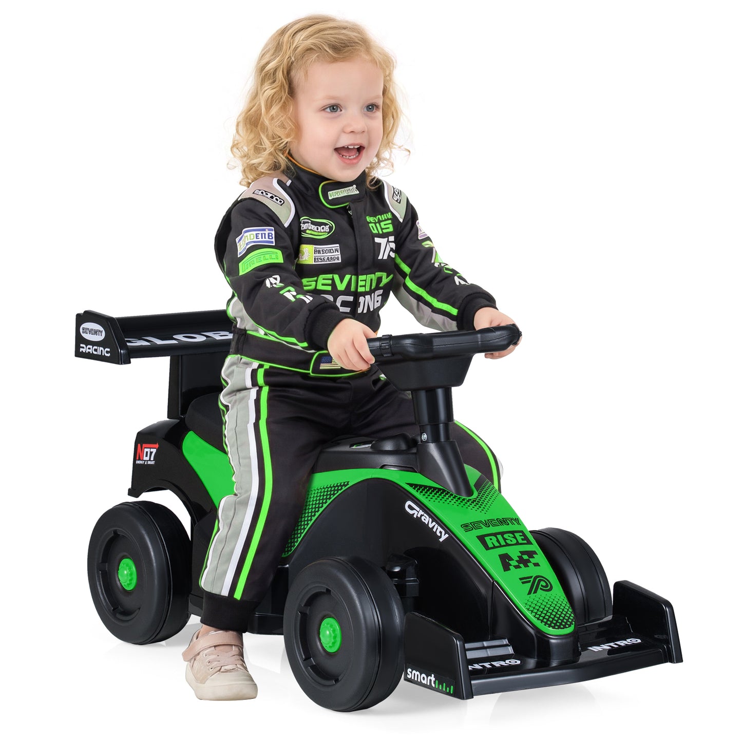 Ride on Car Toddler Sliding Car with 3 Songs Under-Seat Storage-Green