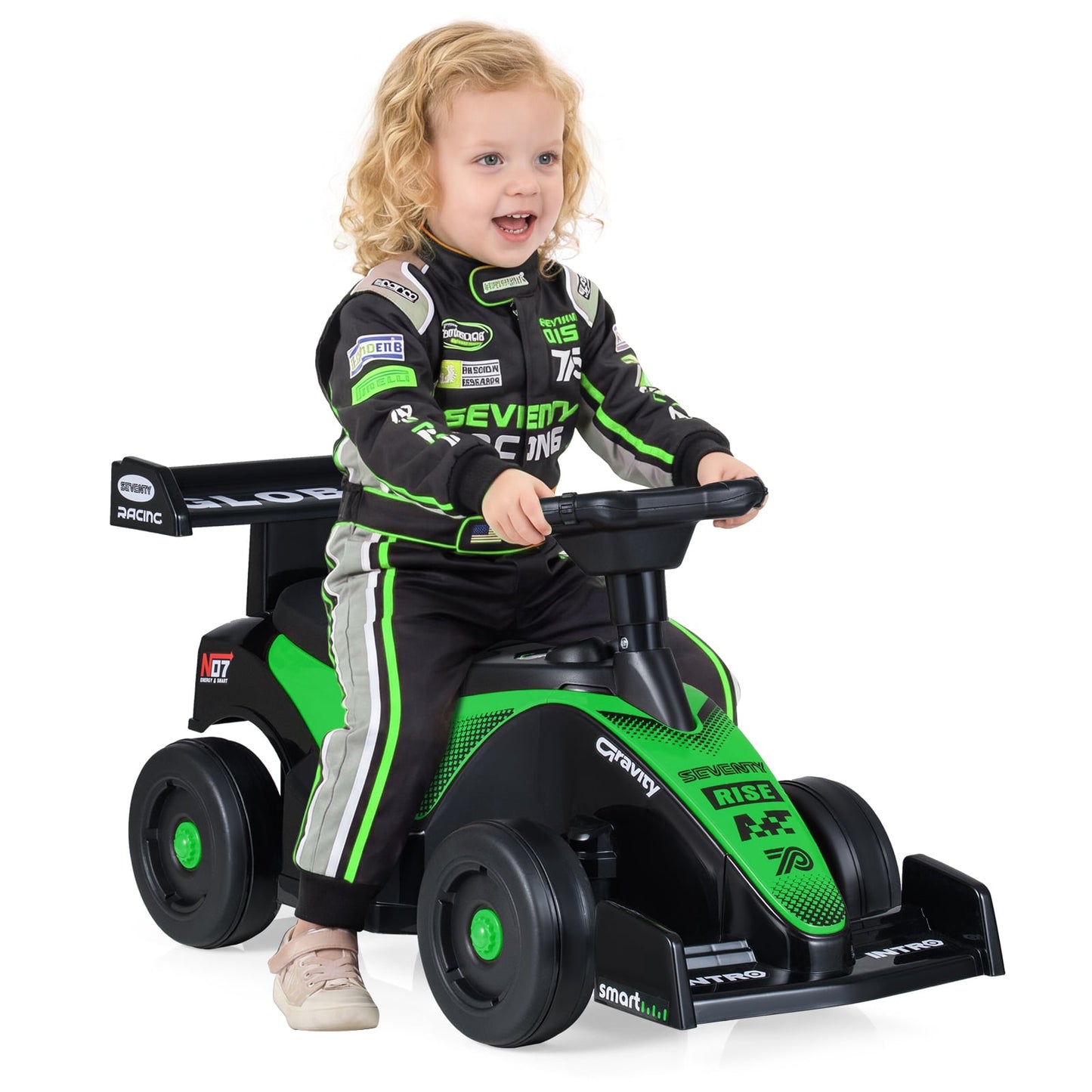 Ride on Car Toddler Sliding Car with 3 Songs Under-Seat Storage-Green
