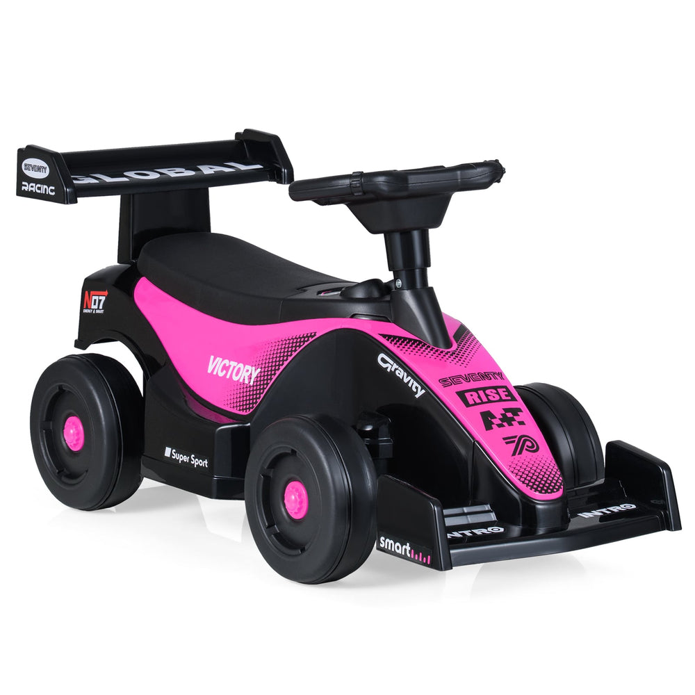 Ride on Car Toddler Sliding Car with 3 Songs Under-Seat Storage-Pink