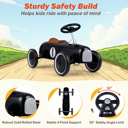 Ride on Push Car Outdoor Toddler Riding Toy for Boys Girls-Black