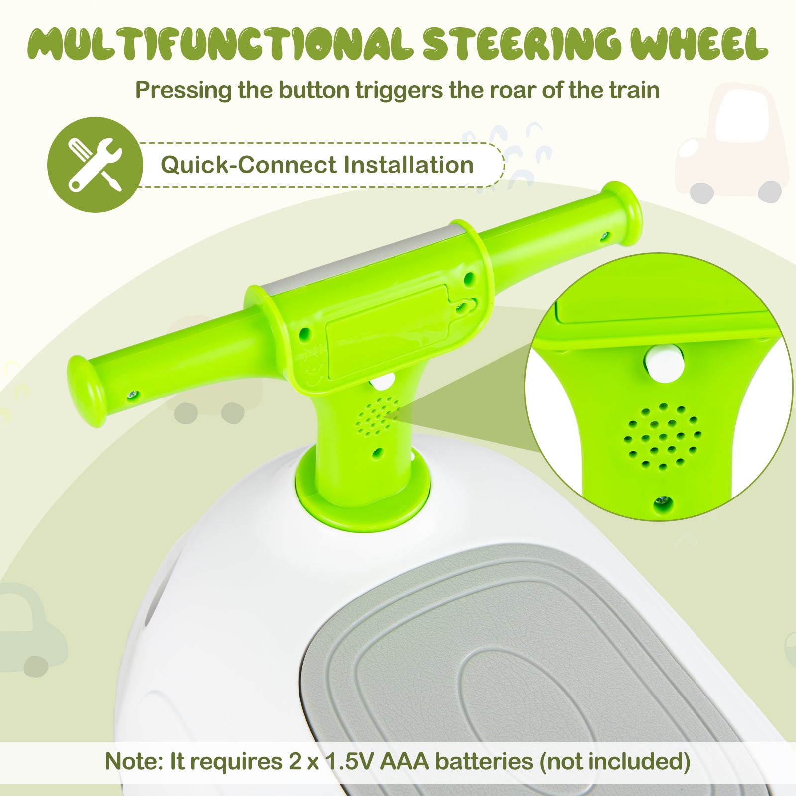 Ride on Push Car for Toddlers Sit to Stand Car with Horn and Under Seat Storage-Green