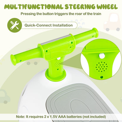 Ride on Push Car for Toddlers Sit to Stand Car with Horn and Under Seat Storage-Green