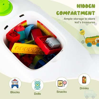 Ride on Push Car for Toddlers Sit to Stand Car with Horn and Under Seat Storage-Green