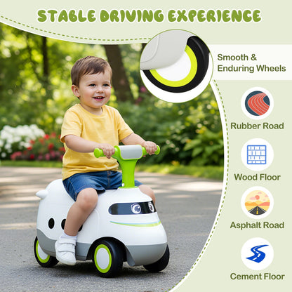 Ride on Push Car for Toddlers Sit to Stand Car with Horn and Under Seat Storage-Green