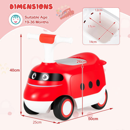 Ride on Push Car for Toddlers Sit to Stand Car with Horn and Storage-Red