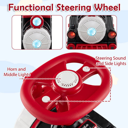3-Seater 12V Ride on Train Set Trackless with 2 Removable Chairs-Red